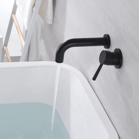 SUMERAIN Matte Black Tub Faucet Set Wall Mount Bathtub Faucet Single Handle, ...