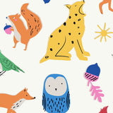 Joules Country Critters Heroes White and Rainbow Wallpaper