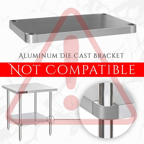 Galvanized Under Shelf for Work Tables - DuraSteel Extra Adjustable Lower She...