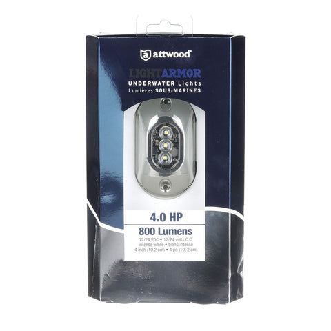 Attwood 65UW03W-7 Light Armor LED Underwater Light, Stainless Steel Bezel Whi...