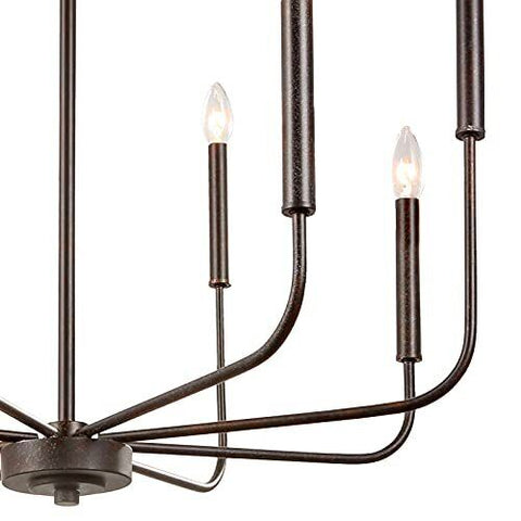 Chandelier Light Fixture with Dark Brown Speckled Finish,, brown white specks