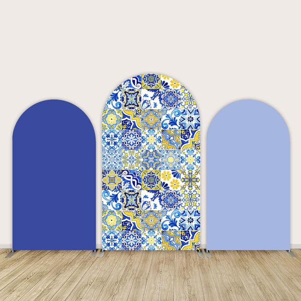 Morocco Mediterranean Arch Backdrop Cover Baby Shower Background Customize Bl...