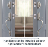Amazon Basics Handleset with Shelby Lever - Single Cylinder Packs, Satin Nick...