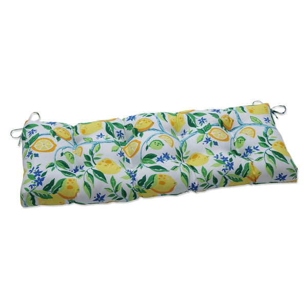 Pillow Perfect Outdoor/Indoor Lemon Tree Tufted Bench/Swing Cushion, 48" x 18...