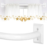 2 Pack Wrap Around Curtain Rods,White Curtain Rods for Windows 48 to 84 Inch,...