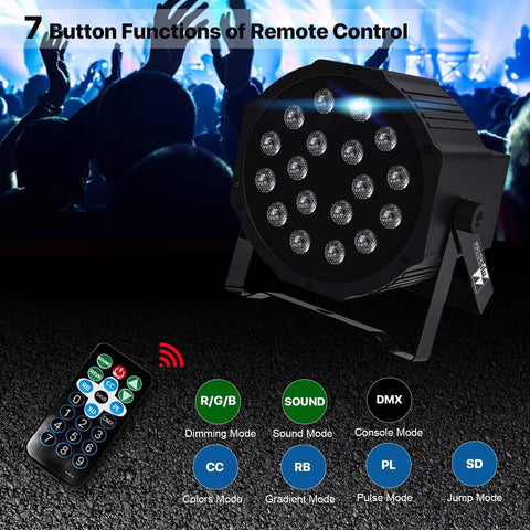 Uplights 18 RGB Led UpLights, Missyee Sound Activated DMX Uplighting, LED Par...