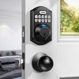 TEEHO Fingerprint Keyless Entry Door Lock - Keypad Deadbolt with Handle - Aut...