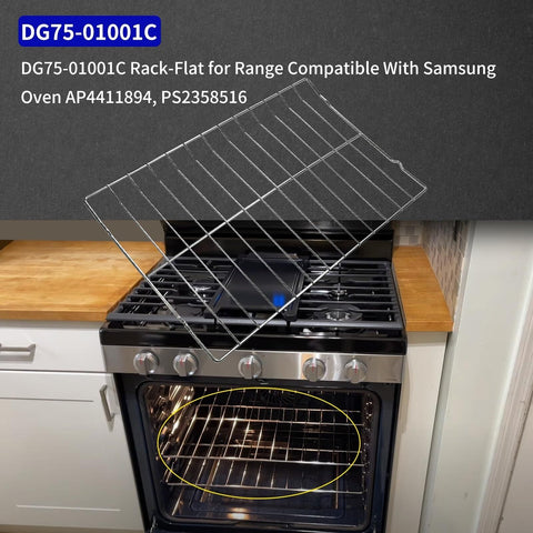 2 Pcs DG75-01001C DG75-01001D Oven Rack Replacement Stove Oven Parts 16 7/16"...