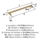 Amerock Bronx 12-5/8 inch (320mm) Center-to-Center Champagne Bronze Cabinet P...