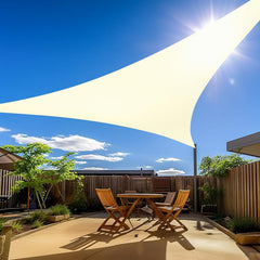 Amagenix Sun Shade Sail 20'X20'X20' Curved Edge Outdoor Shade Canopy Cream Br...