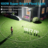 Olafus 100W LED Security Light Motion Sensor Outdoor Lights 2 Pack, Dusk to D...