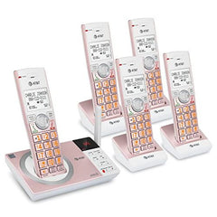 AT&T CL82557 DECT 6.0 5-Handset Cordless Phone for Home 5 Handsets, Rose Gold