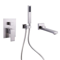 Wall Mounted Bathtub Faucet with Handheld Shower, Solid Brass Bathroom Shower...