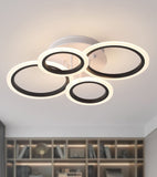 LED Modern Flush Mount Ceiling Light with Remote Control Black and White Clos...