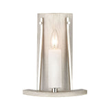 Elk Home White Stone 1-Light Sconce - in Polished Nickel Finish, 9-Inch Wide,...