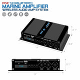 Pyle 4 Channel Marine Amplifier - Compact Power 400 Watt RMS 4 OHM Full Range...