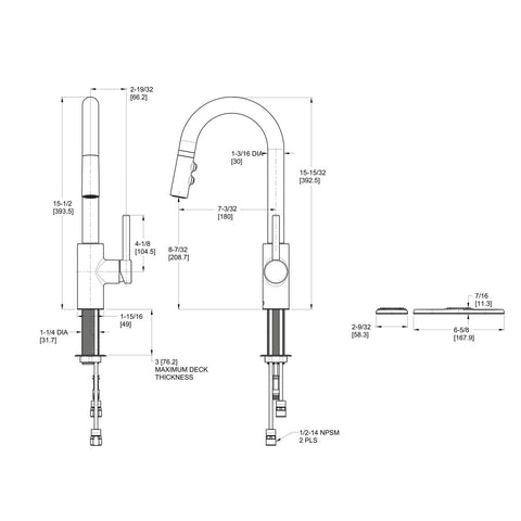 Pfister Stellen Bar Faucet with Pull Down Sprayer, Single Handle, High Arc, M...