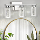 Bathroom Light Fixtures, 3-Light Chrome Vanity Lights-3 Color Dimmable Bathro...