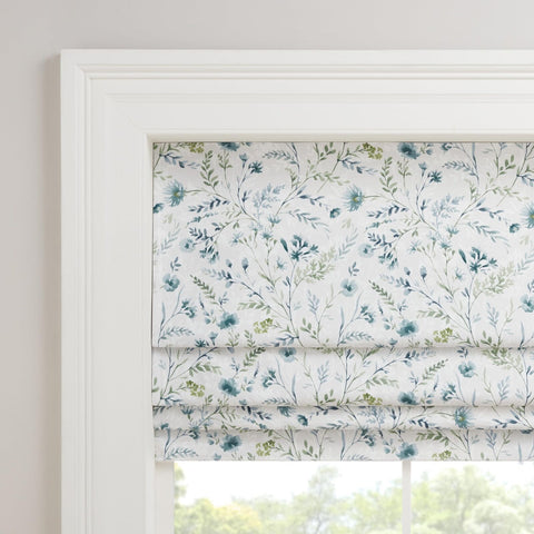 Eclipse Evangeline Botanical Roman Shade for Windows, Cordless 100% Blackout ...