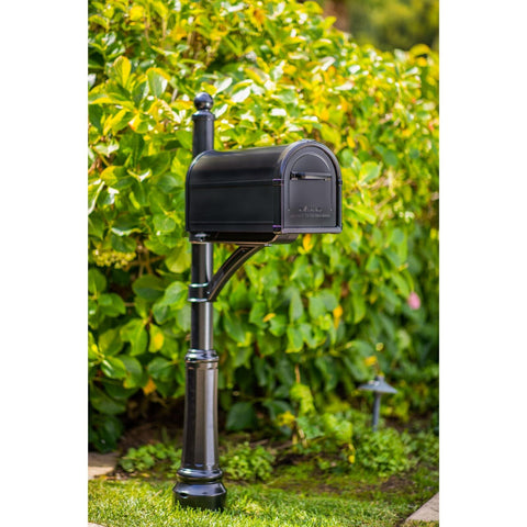 Architectural Mailboxes Hillsborough Galvanized Steel Post Mount Mailbox, Com...