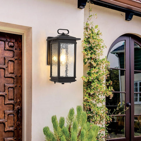 Large Outdoor Wall Lantern, Water Glass Exterior Wall Sconce Light Fixture, M...