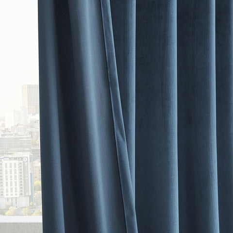 HPD Half Price Drapes Basic Deluxe Velvet Room Darkening Curtains 2 Panels Se...