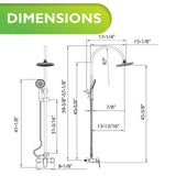 Homewerks 3070-251-CH-B Outdoor Shower Kit with 8-Inch Rain Can and 5-Functio...