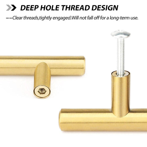 goldenwarm 45 Pack Brushed Brass Cabinet Cupboard Drawer Door Handle Pull Kno...