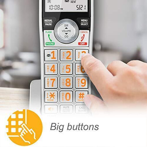 AT&T CL84107 DECT 6.0 Expandable Corded/Cordless Phone with 1 Handset, Black