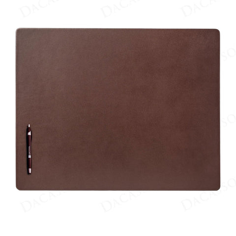 Dacasso 24&#8221; x 19&#8221; Chocolate Brown Leather Desk Pad w/Out Rails - Exe