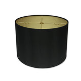 Royal Designs, Inc. Shallow Drum Hardback Lamp Shade, HB-610-16BLK/GL, Black,...