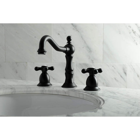 Kingston Brass KS1970AX Heritage Widespread Bathroom Faucet, Matte Black,8 x ...