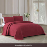 Beatrice Home Fashions Channel Chenille Bedspread, Twin, Burgundy