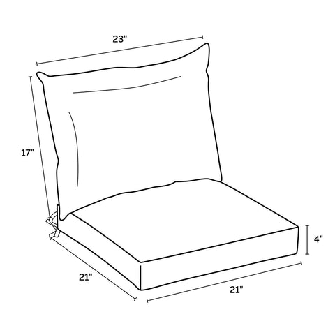 Arden Selections Oceantex Outdoor Dining Chair Cushion Set, 21 x 38, Recycled...