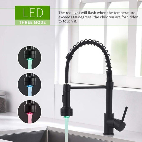 GIMILI Black Kitchen Faucet with Sprayer Modern Single Handle Pull Down Spray...