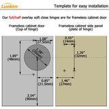 40pcs Soft Close Cabinet Concealed Hinges European Half Overlay,110 Degree,Fr...