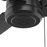 HUNTER 50260 Cassius Outdoor Ceiling Fan with Pull 44", Matte Black Finish