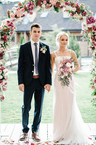 Ansofi 9" Dusty Rose Wedding Bouquets for Bride, Cascading Bridal Bouquet for...