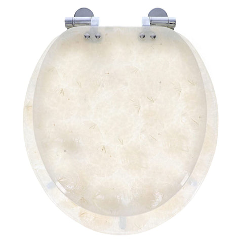 Home+Solutions Deluxe Resin Oyster Shell Decorative Round Toilet Seat - Coast...