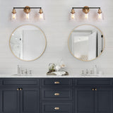 Durent Lighting Modern Bathroom Light Fixtures, 3-Light Black and Gold Bathro...