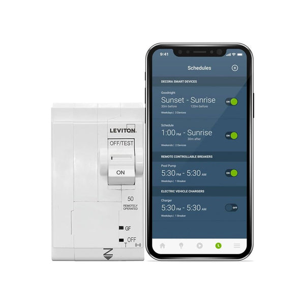 Leviton LB250-EST 2nd Gen Smart Circuit Breaker with Remote Control, GFPE, 2-...