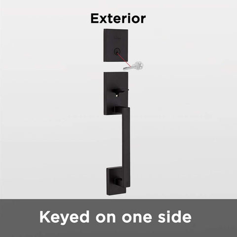 Kwikset San Clemente Front Door Lock Handle and Deadbolt Set, Entry Handleset...