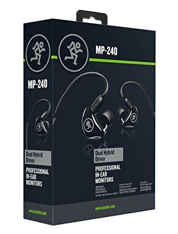 Mackie MP-240 Monitor Earphones Dual Hybrid Driver, Black