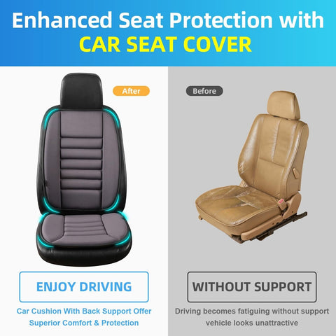 Car Seat Cushion with Back Support Pillow: Front Back Cushion & Seat Cushion ...
