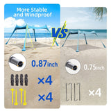 BOTINDO Family Beach Tent Canopy Sun Shade, Pop Up Grande Beach Tent Sun Shel...