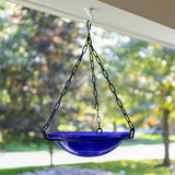 Achla Designs 201-6020 Crackle Glass Hanging, 12-in, Cobalt Blue Birdbath