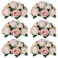 NUPTIO Flower Balls for Wedding Centrepieces - 6 Pcs 9.5in Diameter Artificia...