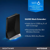 NETGEAR Nighthawk WiFi 6 Mesh Range Extender EAX80 - Add up to 2,500 sq. ft. ...