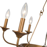 Uolfin Large Antique Gold Chandelier, Modern 6-Light Wagon Wheel Chandelier L...