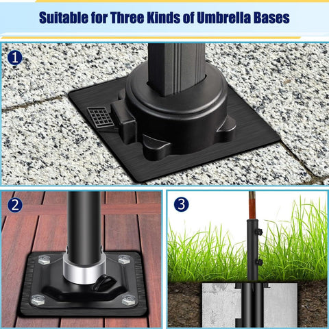 SLIIMU In-ground Umbrella Base with Umbrella Stand Tube, Universal Umbrella G...